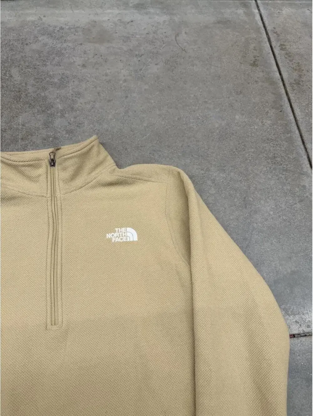 vintage the north face 100 glacier quarter zip beige fleece jacket size medium